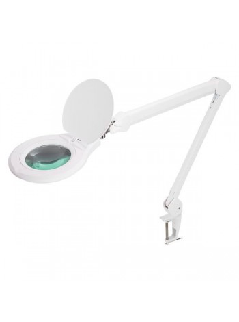 Лупа на струбцине REXANT круглая, 5D, с подсветкой, 72 SMD, сенсорный регулятор яркости, диаметр 152 мм, белая 31-0532