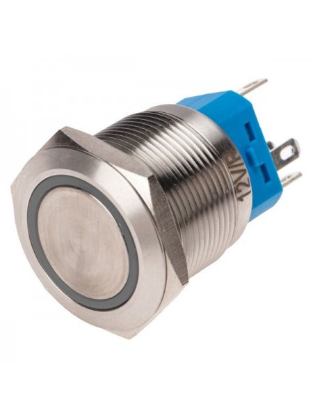 Антивандальная кнопка REXANT ø22, 12в, led, без фиксации, 5с, off-(on)/on-(off), красная подсветка 10 шт 36-3510