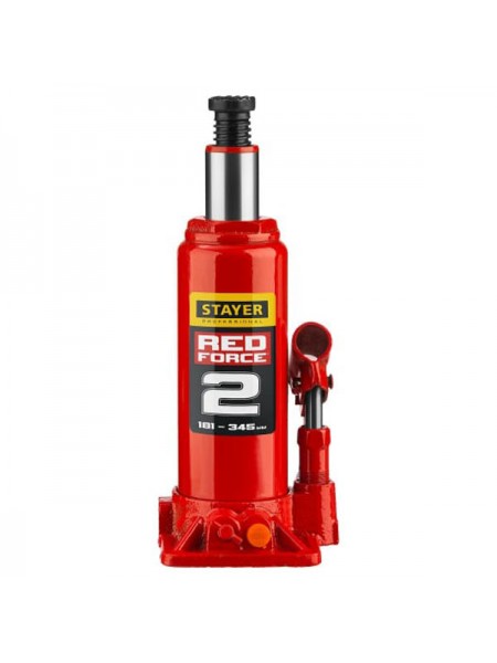 Гидравлический бутылочный домкрат Stayer RED FORCE, 2т, 181-345 мм, 43160-2 43160-2_z01