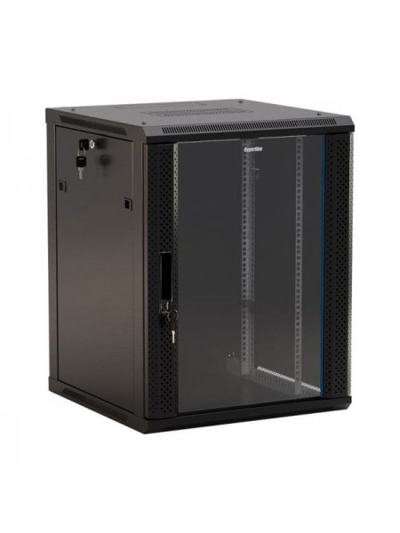 Настенный 19-дюймовый шкаф Hyperline TWB-1266-GP-RAL9004, 12U, 650x600х600мм, черный, 392634