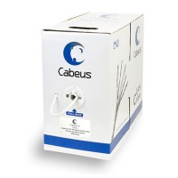 Кабель Cabeus витая пара категория 5e, 4 пары, одножильный, UTP-4P-Cat.5e-SOLID-LSZH-WH