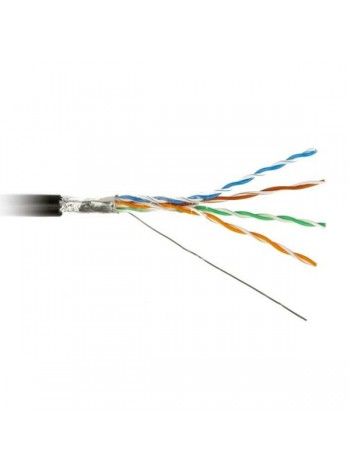 Кабель витая пара Hyperline FUTP4-C5E-S24-OUT-PE-BK-500 500 м экранированная F/UTP, категория 5e 49110