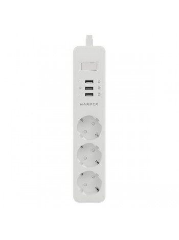 Сетевой фильтр с USB зарядкой Harper UCH-325 White H00003008