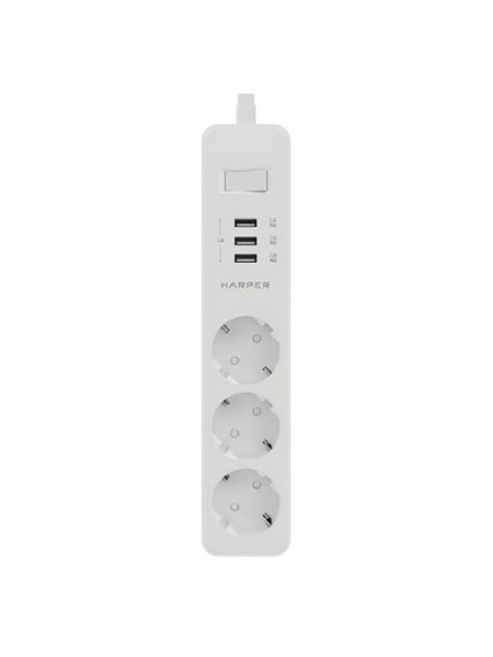 Сетевой фильтр с USB зарядкой Harper UCH-325 White H00003008
