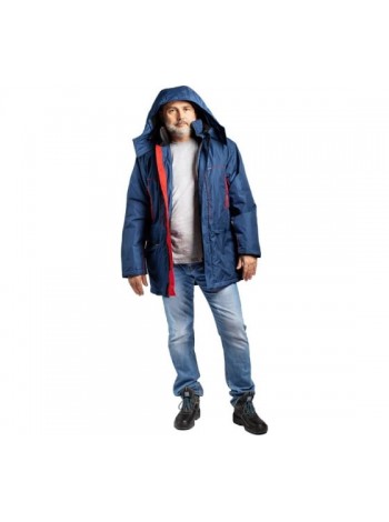 Мужская утепленная куртка Ф Тигода синяя/красная, р.88-92, рост 170-176 310-19-1