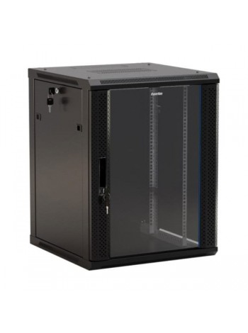 Настенный 19-дюймовый шкаф Hyperline TWB-1866-GP-RAL9004, 18U, 908x600x600мм, черный, 392642