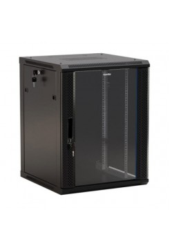 Настенный 19-дюймовый шкаф Hyperline TWB-0645-GP-RAL9004, 6U, 367x600x450мм, черный, 395300