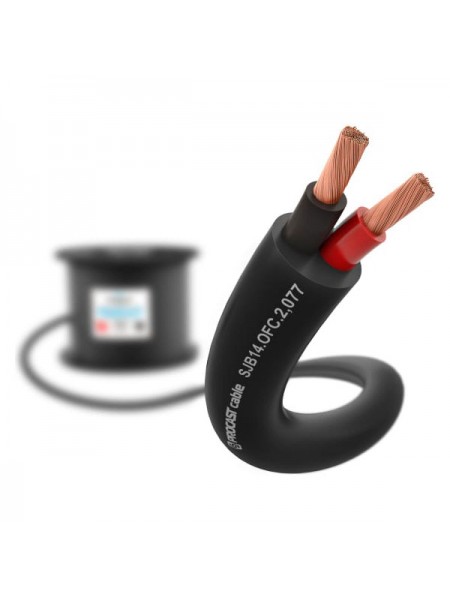 Cпикерный кабель PROCAST cable SJB 14.OFC.2,077.10, 14AWG 2x2,077mm2, PVC, черный, 10м НФ-00001826