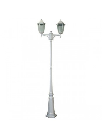 Садово-парковый светильник, Feron 6214 столб 2*100W E27 230V, белый 11077