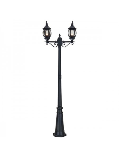 Садово-парковый светильник, Feron 8114 столб 2*100W E27 230V, черный 11213