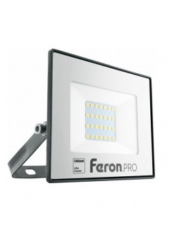 Светодиодный многоматричный прожектор Feron LL-1000, 30W, 6400К, 3000Lm, IP65, 28хOSRAM чёрный 41539
