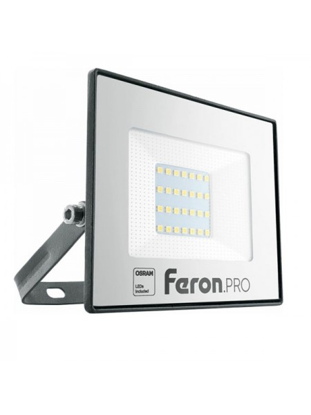 Светодиодный многоматричный прожектор Feron LL-1000, 30W, 6400К, 3000Lm, IP65, 28хOSRAM чёрный 41539
