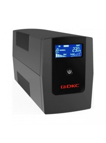 Линейно-интерактивный источник бесперебойного питания DKC 600 ВА/360 Вт, 1/1, 3xIEC C13, USB + RJ45, LCD, 1x7Aч INFOLCD600I