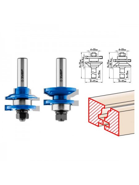 Набор фрез рамочных №1 (2 шт; хвостовик 12 мм) Зубр 28771-41.3-H2