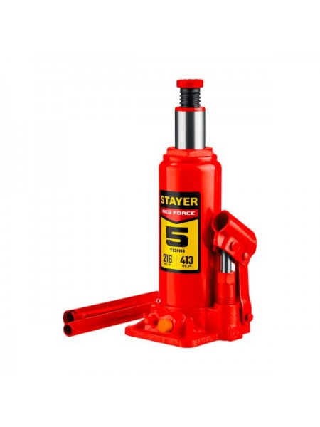 Бутылочный гидравлический домкрат Stayer RED FORCE 5т, 216-413 мм, 43160-5_z01