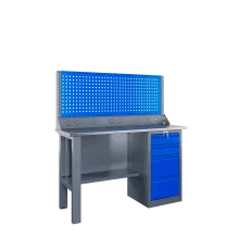 Стол-верстак слесарный однотумбовый, ВхШхГ 1473x1400x500, SLF 141.14.2-1R
