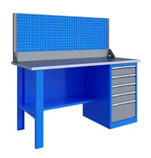 Стол-верстак слесарный однотумбовый, ВхШхГ 1470x1596x696, TNC 161.15.3-1