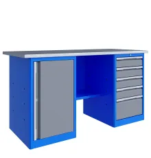 Стол-верстак слесарный двухтумбовый, ВхШхГ 855x1596x696, TNC 161.57.1
