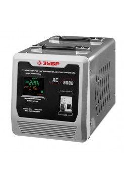 Автоматический стабилизатор с цифровой индикацией Зубр АСН-5000-1-Ц ПРОФ. 59380-5